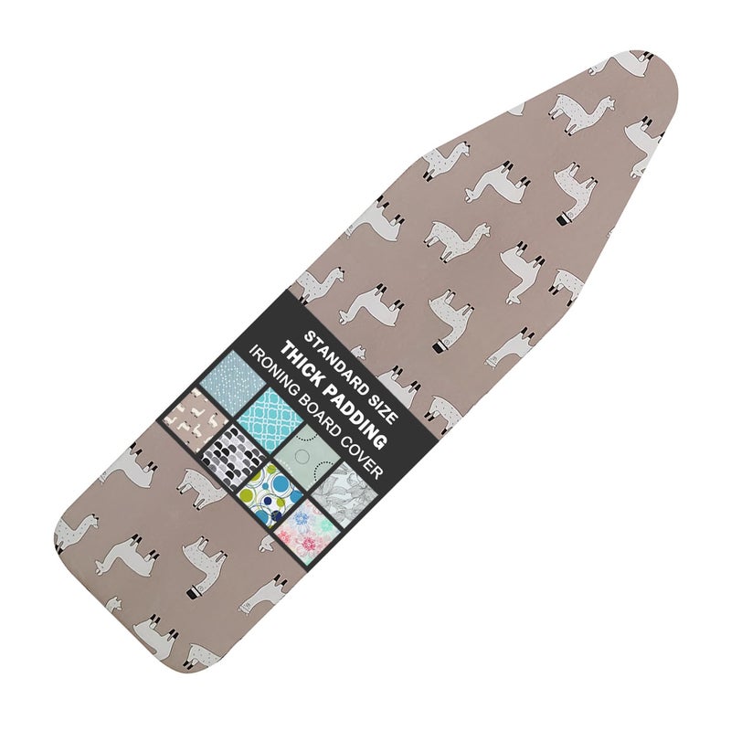 LCLW Ironing Board Cover and Pad Standard Size 15" x 54",3 Pairs of Hook and Loop Fastener Straps,Elastic Edges,Cotton Iron Board Cover with Scorch Resistant Thick Padding(Alpaca) - Image 1